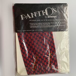 Vintage 70s Avant Garde Panti-o’s by amerex Red & Navy Blue Nylon Pantyhose